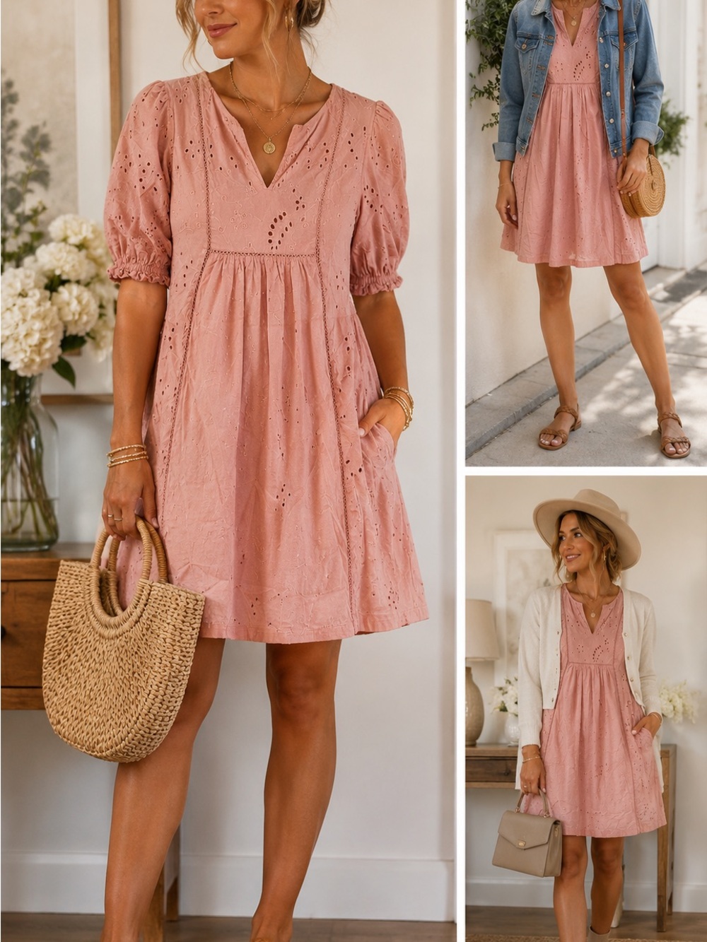 Universal Thread Pink Eyelet Mini Dress
